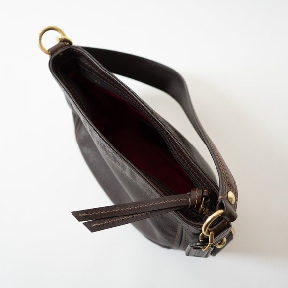 Coach Zoe Mini Hobo Shoulder Bag – Chocolate Brown Leather - Picture 4 of 6